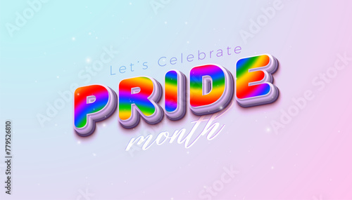 LGBTQ Pride Month Illustration with Liquid Rainbow Background on 3d Text Label. Love is Love Human Rights or Diversity Concept. Vector LGBT Event Banner Design for Postcard, Banner, Greeting Card
