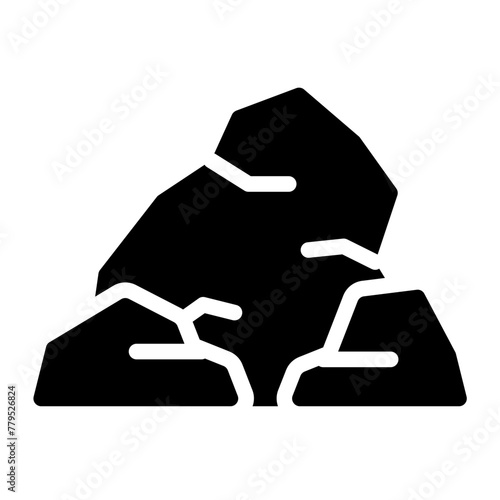 Rock nature icon