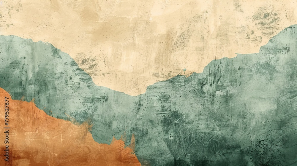 Abstract Artistic Interpretation of a Landscape with Earth Tones Background