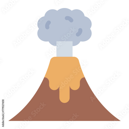 Volcano eruption nature icon