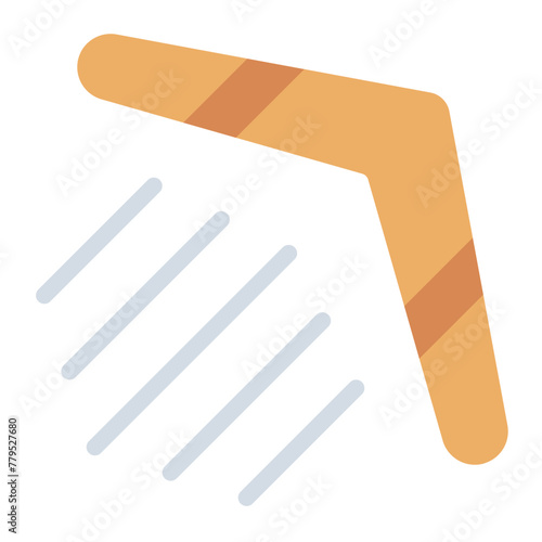 Boomerang traditional primitive weapon icon