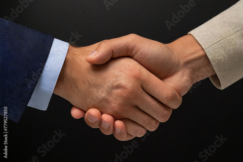 Business people shaking hands, close up.