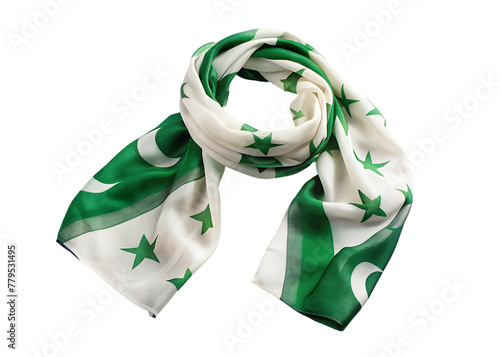 Pakistan flag printed on scarf photo