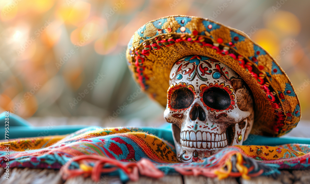 Cinco de Mayo / Day of the Dead Mexican Skull Mascot Cinco de Mayo / Day of the Dead Mexican Skull Mascot