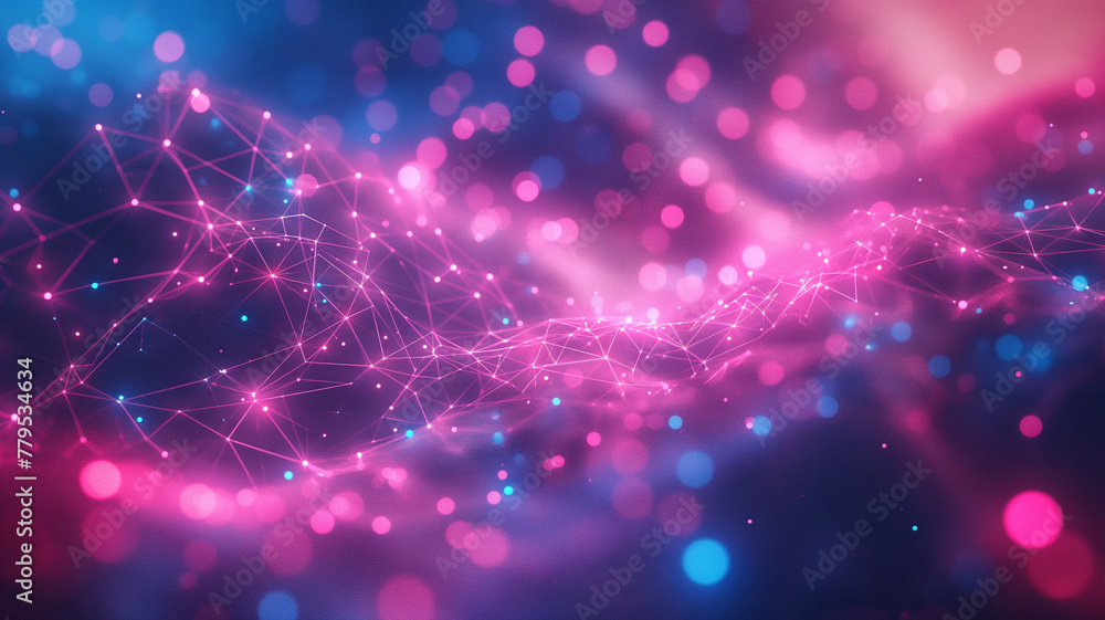 Fototapeta premium A colorful, abstract background with pink and blue dots