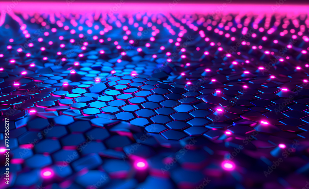 Fototapeta premium Abstract hexagonal geometric background, technology concept.