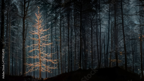 L'albero magico nella foresta incantata I photo