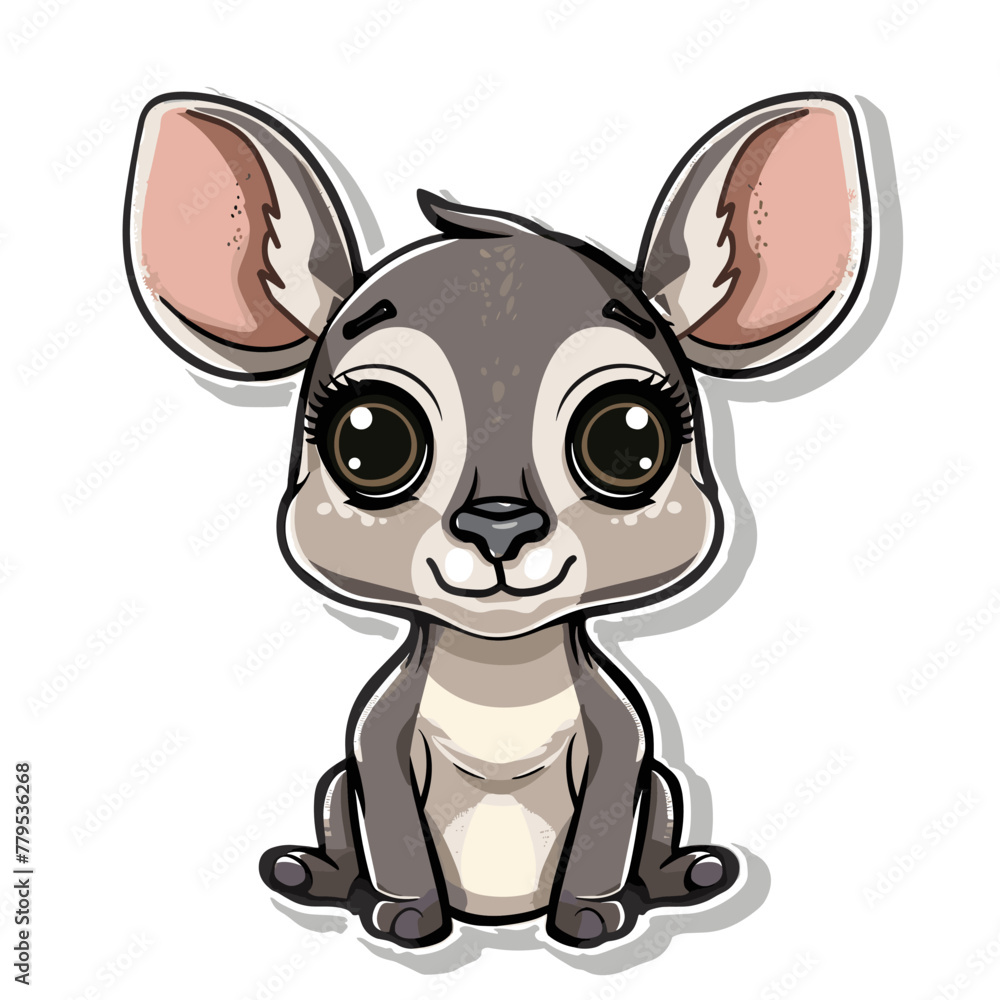 Cute baby deer. Vector illustration isolated on a white background.