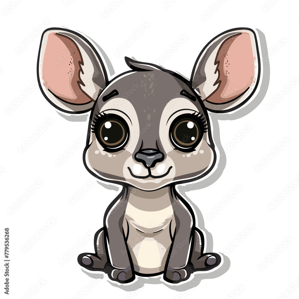 Cute baby deer. Vector illustration isolated on a white background. Cute baby deer. Vector illustration isolated on a white background.
