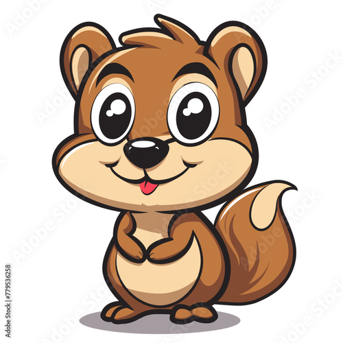 Cute chipmunk cartoon isolated on a white background vector illustration