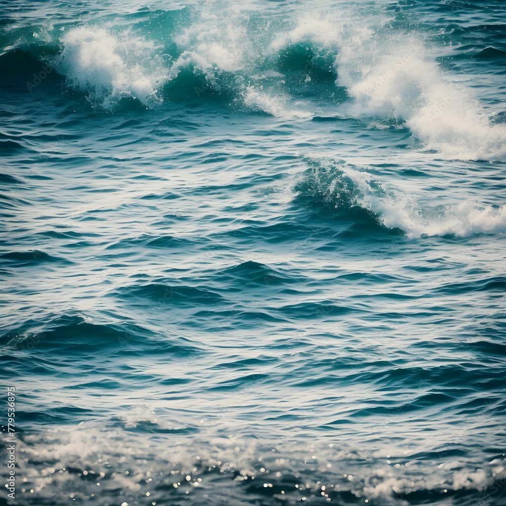 AI generated illustration of beautiful sea waves making splashes