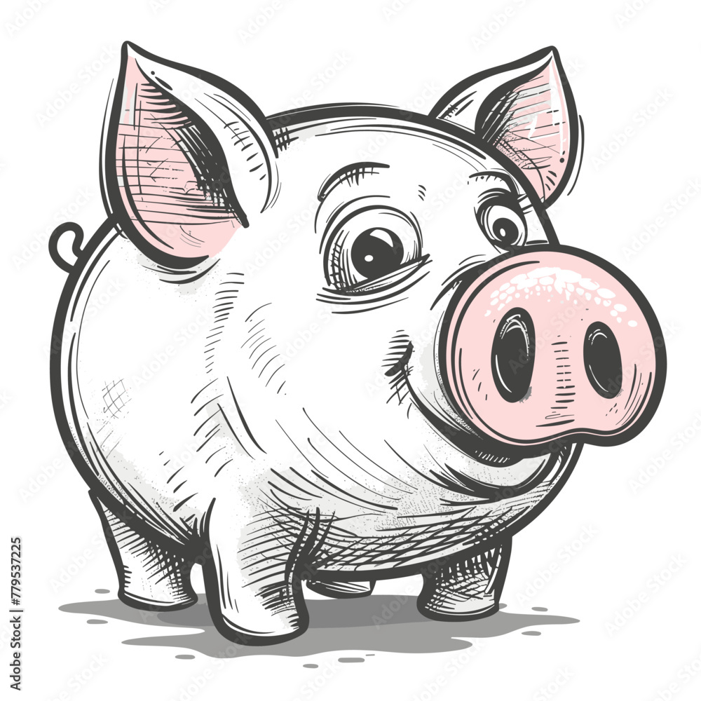 Fototapeta premium Piggy bank. Vector illustration of a piggy bank.