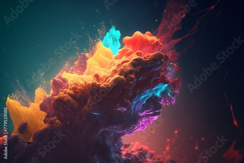 AI generated illustration of an abstract background with colorful shapes for design