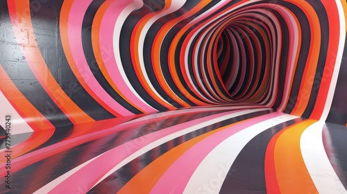 Wallpaper Mural Bold stripes in a D illusion  AI generated illustration Torontodigital.ca