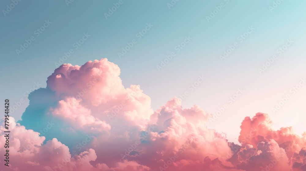 Dreamy clouds in a gradient sky AI generated illustration Dreamy clouds in a gradient sky AI generated illustration