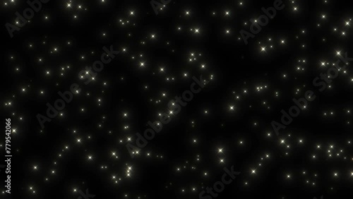 Luxury golden glimmering stars motion graphics background. Fantasy award sparkle glitter flash loop animation. Seamless footage of shining shimmering gold particles  photo