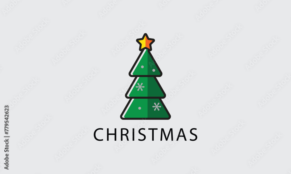 Christmas tree icon logo vector. Used for Christmas and New Year celebrations.