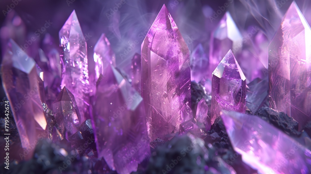 Enigmatic crystals in a mystical design AI generated illustration Enigmatic crystals in a mystical design AI generated illustration
