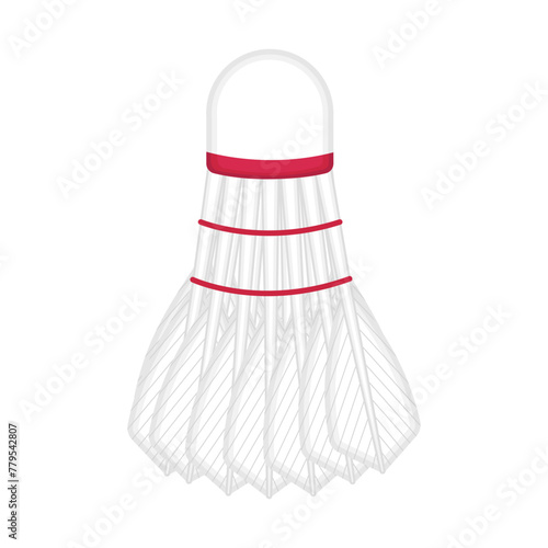 Badminton shuttlecock icon isolated on transparent and white background. Sport equipment. Beach games. Close-up element for sport design decoration. Vector cartoon illustration. Summer vacation.