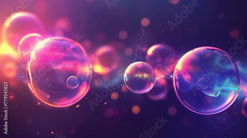 Glowing orbs in a digital style AI generated illustration