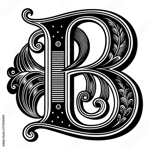 abstract floral ornament, black letter silhouette vector illustration,icon,svg,monogram characters,Holiday t shirt,Hand drawn trendy Vector illustration,a to z  letter  on black background