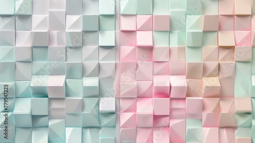 Soft pastel colors in a D geometric pattern  AI generated illustration photo