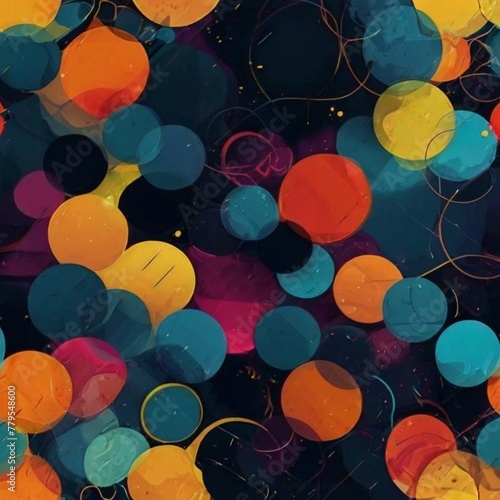 abstract background with circles  Yellow,Green, Red , Orange 