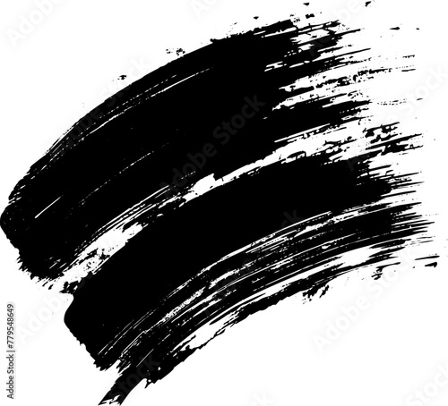 Black vector artistic paint brush stroke isolated on a white background