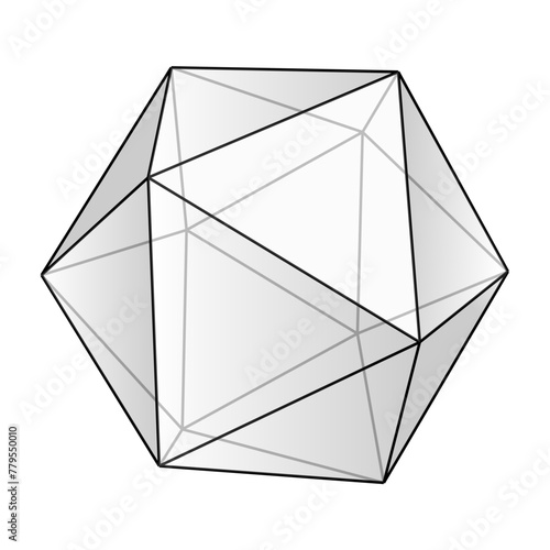 正二十面体の透明な立体図形