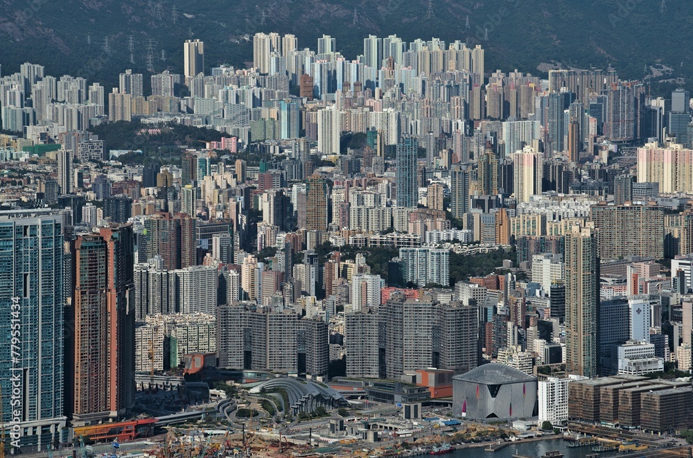 Big skyscrapers and buildings of Hong Kong during the daytime