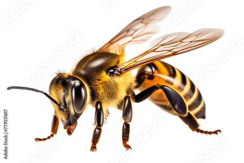 Bee isolated on the white. macro of a living insect. © PhotoFolio Finds