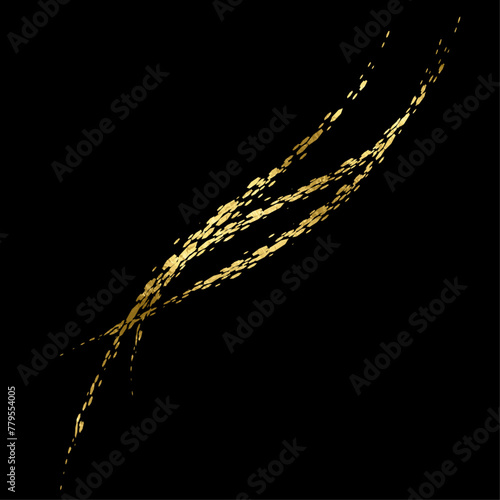 Vector illustration golden swirl.Stars with glowing golden sparkles of golden dynamic lights  effect with sparkles isolated on transparent background. Abstract background concept. Digital image lines.