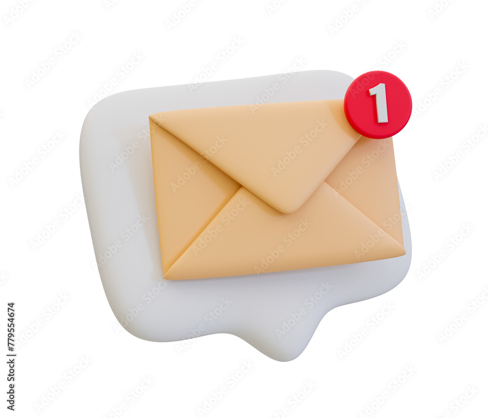 3d minimal unread messages reminder. letter notification. text box with envelope and notification badge. 3d illustration. 3d minimal unread messages reminder. letter notification. text box with envelope and notification badge. 3d illustration.