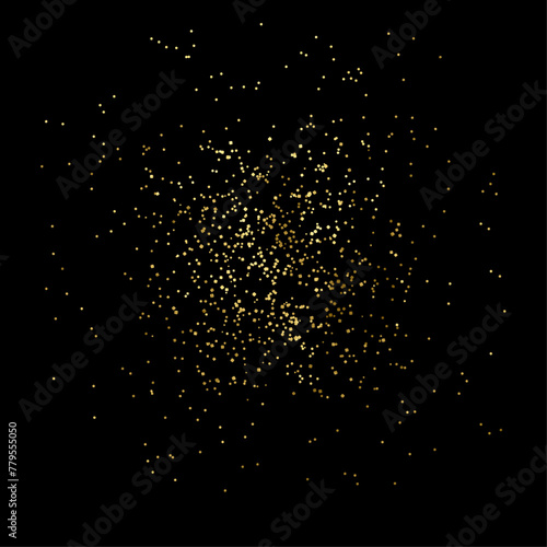 Golden glitter and sparkles. Gold confetti explodes with a splash of golden sand. A glitter and luxury design element confetti for celebration with glowing golden particles.