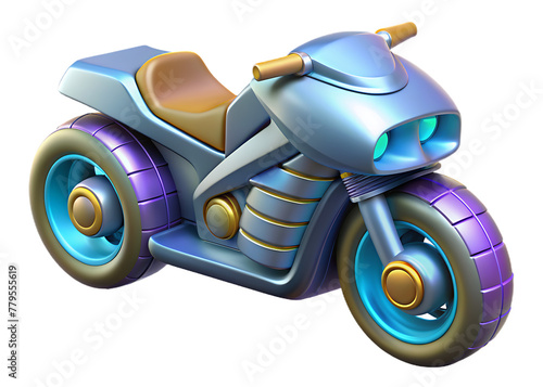 3d sports bike motorcycle on a transparent background