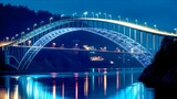 AI generated illustration of a bridge crossing a river