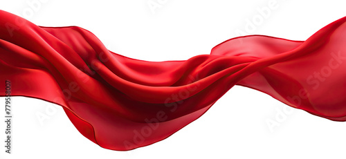 Floating elegant red fabric, cut out photo