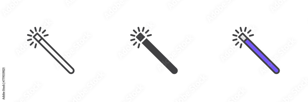 Magic wand different style icon set