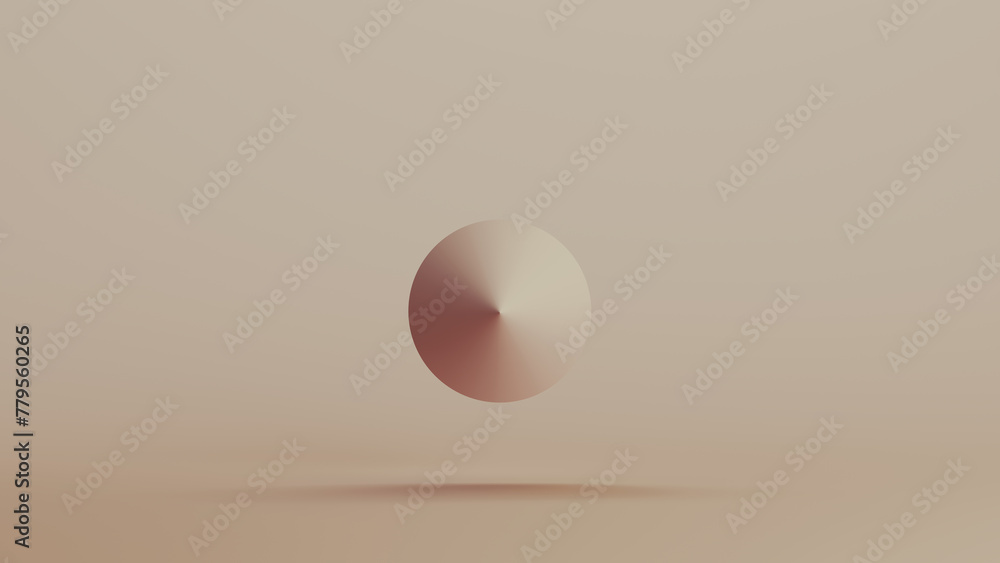Cone face geometric shape solid structure neutral backgrounds soft tones beige brown top view 3d illustration render digital rendering Cone face geometric shape solid structure neutral backgrounds soft tones beige brown top view 3d illustration render digital rendering