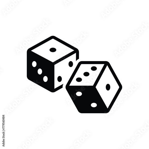 Black solid icon for dice