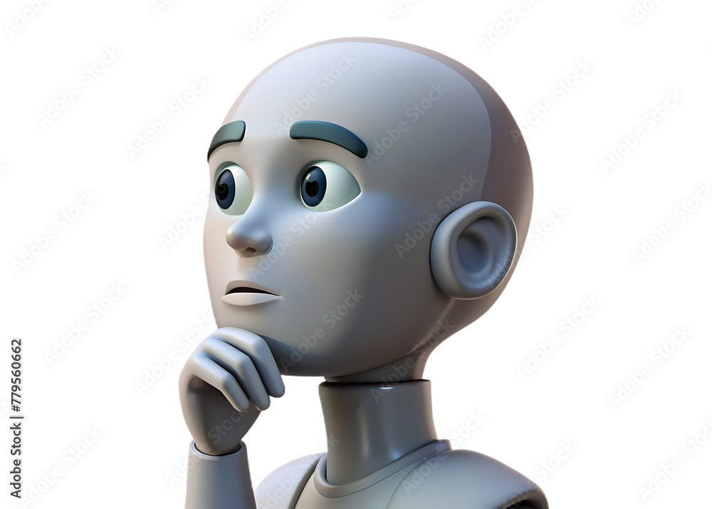 Naklejka premium robot android realistic 3d