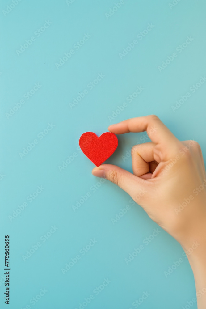 A hand with a love symbol for social media A hand with a love symbol for social media