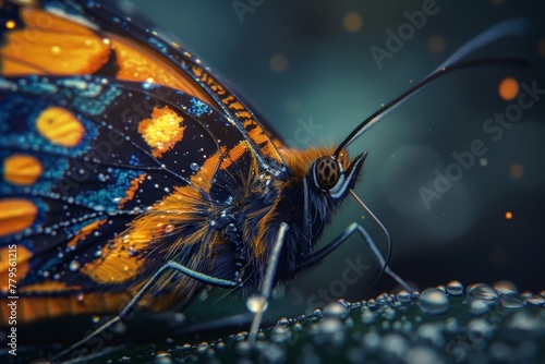 Butterfly close-up shot. Detailed realistic photography