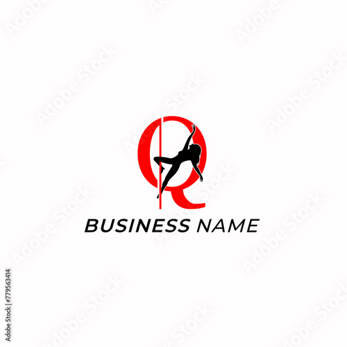 design logo creative letter Q and pole dance performace photo