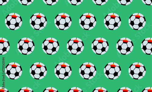 German colours soccer balls pattern seamless pattern on green background. Design for sportswear, poster, banner. Sports and team games concept.