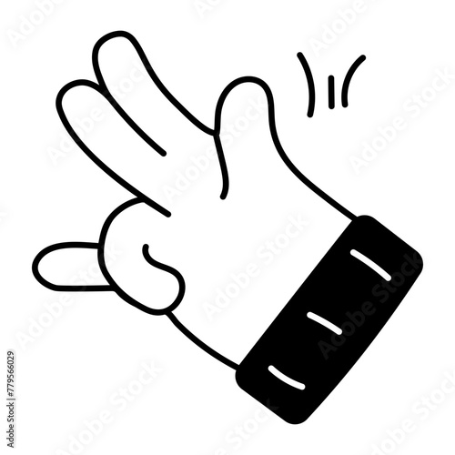 Grab this doodle icon of shocker hand gesture  photo