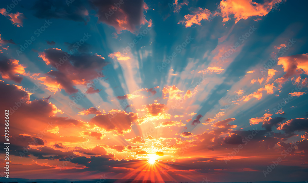 sunset in the sky, Generative AI sunset in the sky, Generative AI