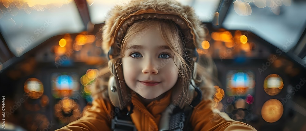 Cheerful child in pilot outfit sitting in airplane cockpit looking proud. Concept Family Photoshoot, Kids Fashion, Aviation Inspired, Proud Moments, Childhood Memories Cheerful child in pilot outfit sitting in airplane cockpit looking proud. Concept Family Photoshoot, Kids Fashion, Aviation Inspired, Proud Moments, Childhood Memories