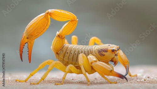 Macro shot of a yellow scorpion, intricate details revealing its fierce beauty up close 🦂🔍💛 A striking glimpse into nature's tiny wonders  ScorpionCloseup 🌿🔥✨ © Elzerl