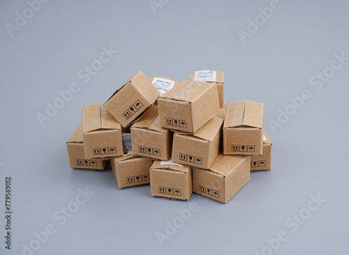 Many shipping carton boxes. Packing and delivery concept.	